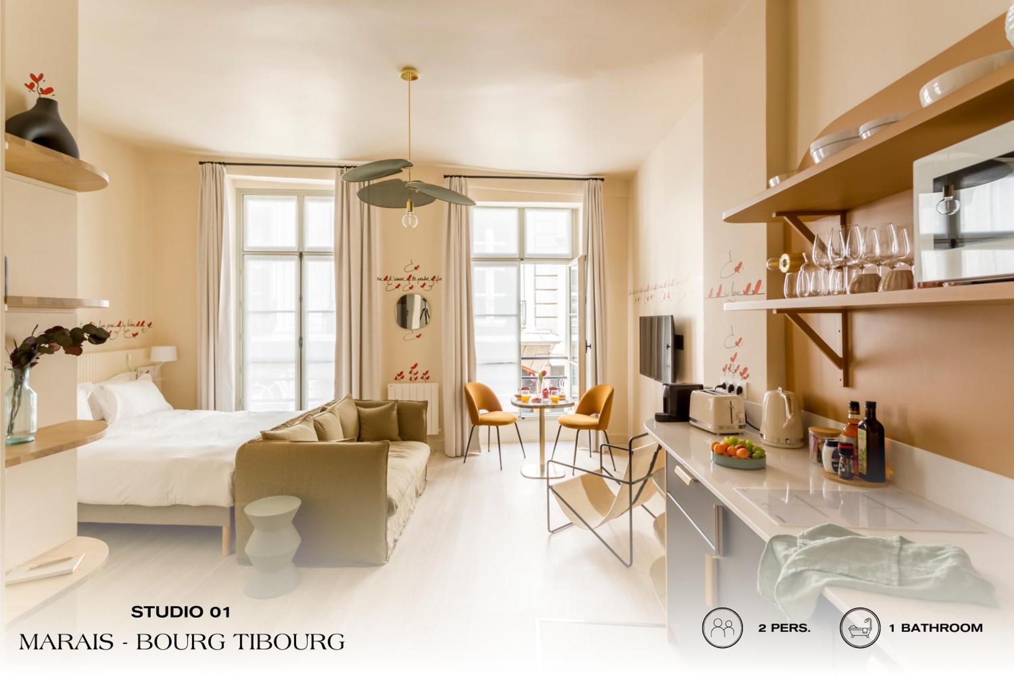 شقة Beauquartier - Marais, Bourg Tibourg باريس المظهر الخارجي الصورة