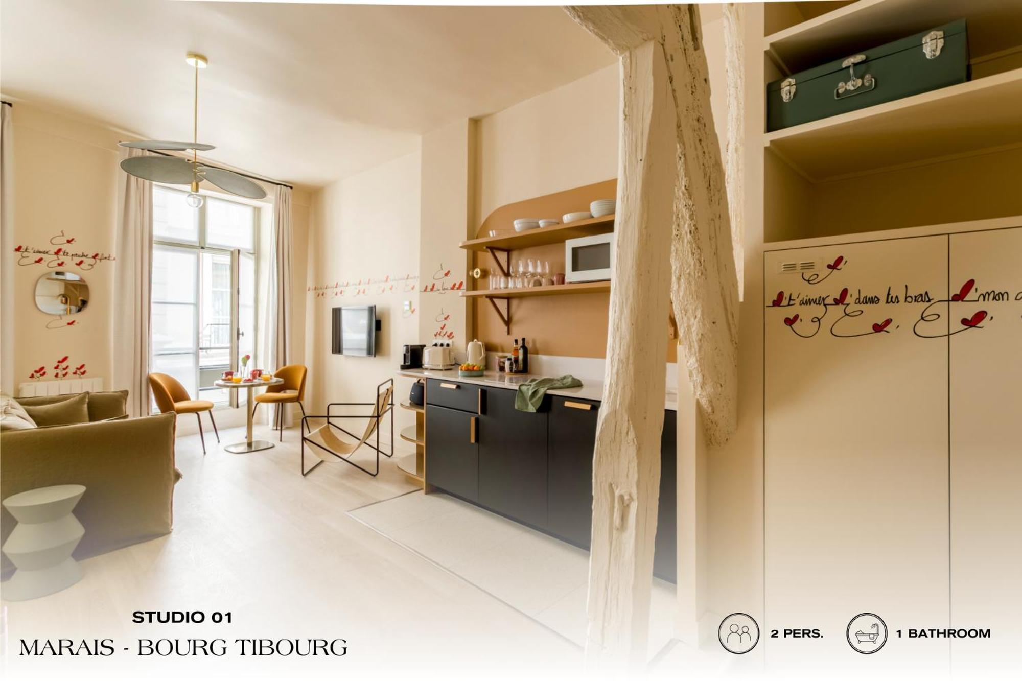شقة Beauquartier - Marais, Bourg Tibourg باريس المظهر الخارجي الصورة