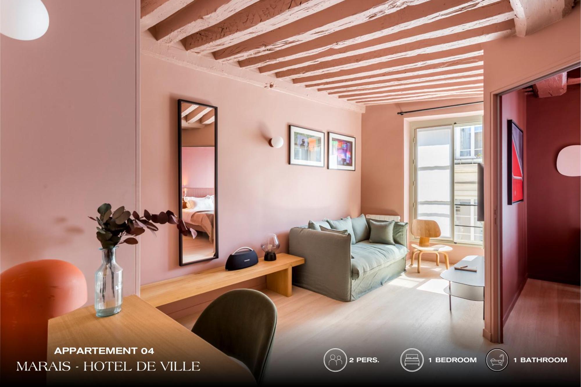شقة Beauquartier - Marais, Bourg Tibourg باريس المظهر الخارجي الصورة