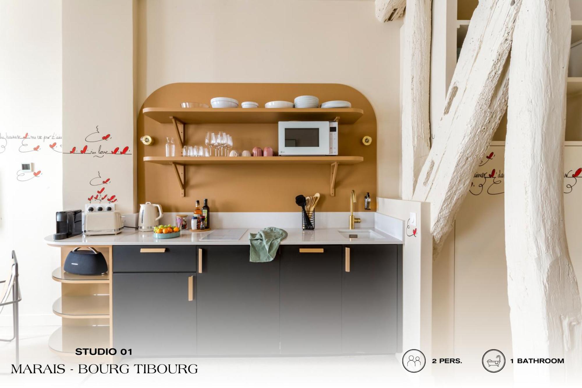شقة Beauquartier - Marais, Bourg Tibourg باريس المظهر الخارجي الصورة