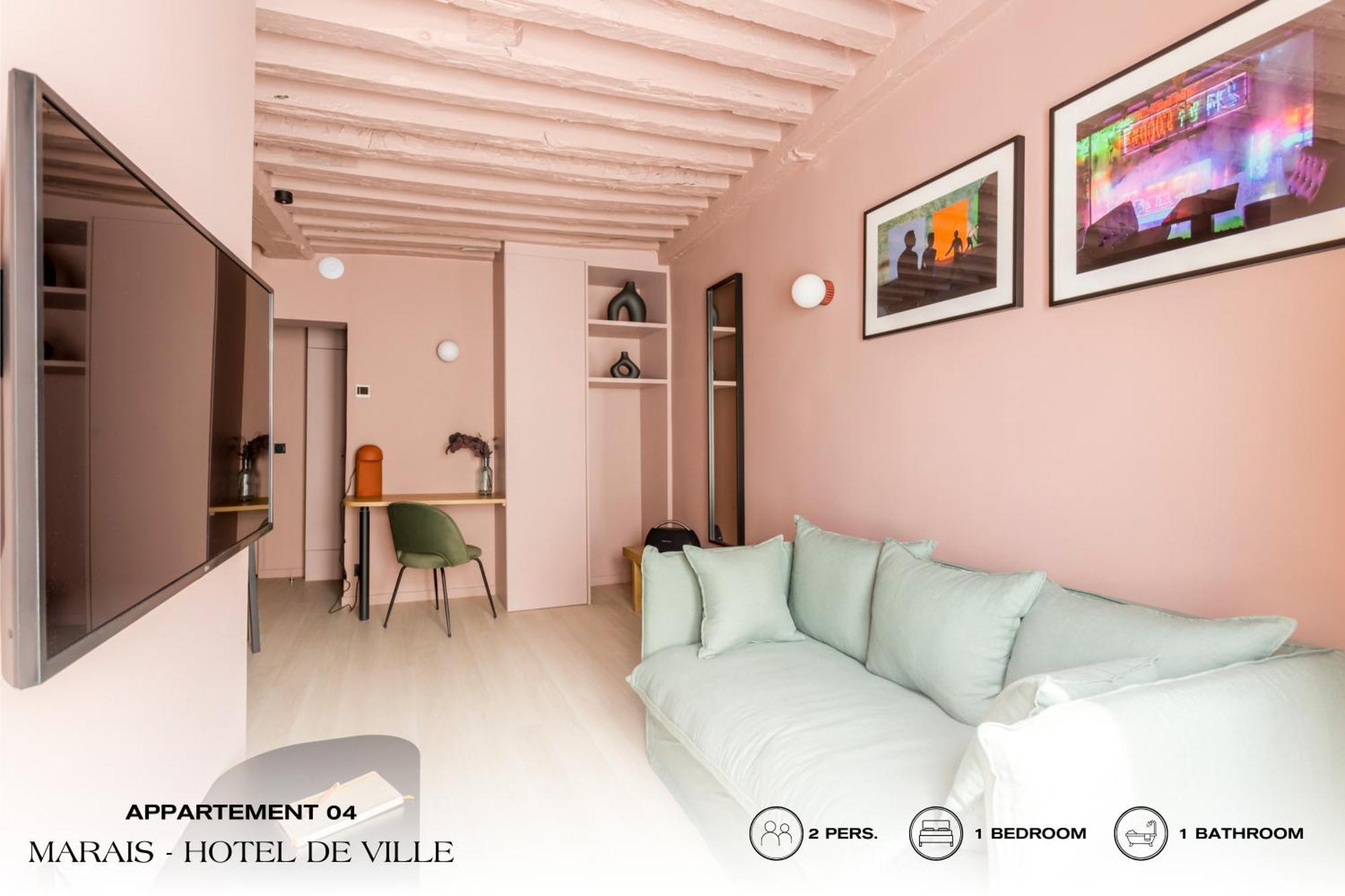 شقة Beauquartier - Marais, Bourg Tibourg باريس المظهر الخارجي الصورة