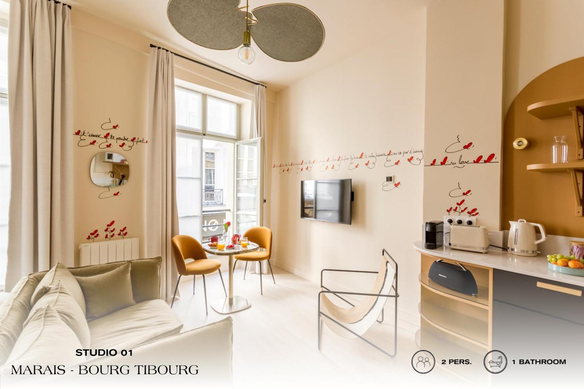 شقة Beauquartier - Marais, Bourg Tibourg باريس المظهر الخارجي الصورة