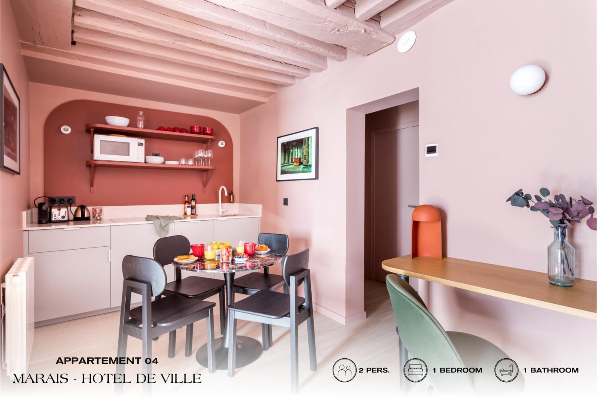 شقة Beauquartier - Marais, Bourg Tibourg باريس المظهر الخارجي الصورة