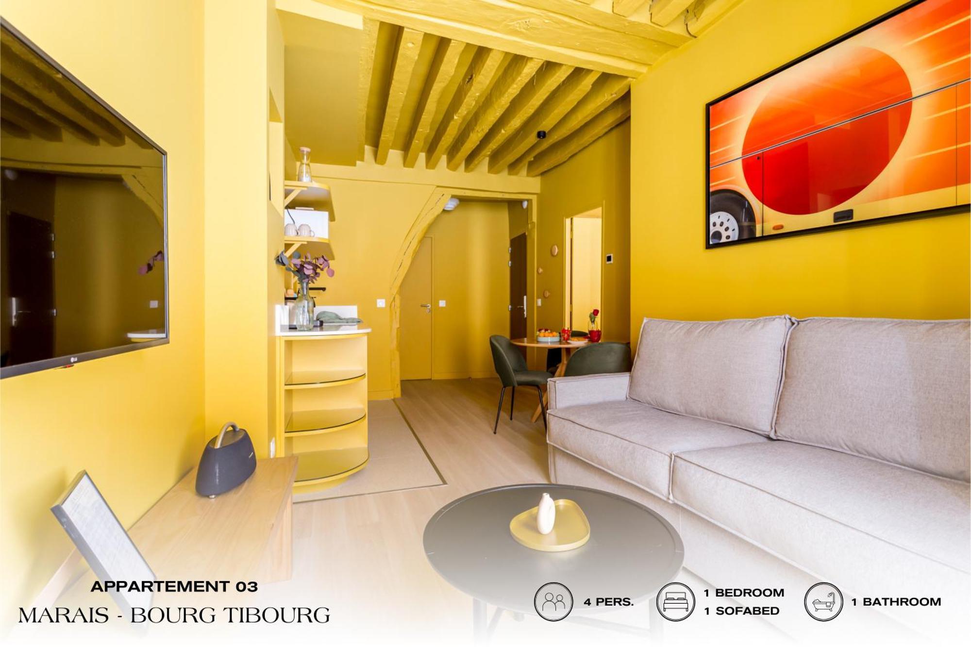 شقة Beauquartier - Marais, Bourg Tibourg باريس المظهر الخارجي الصورة