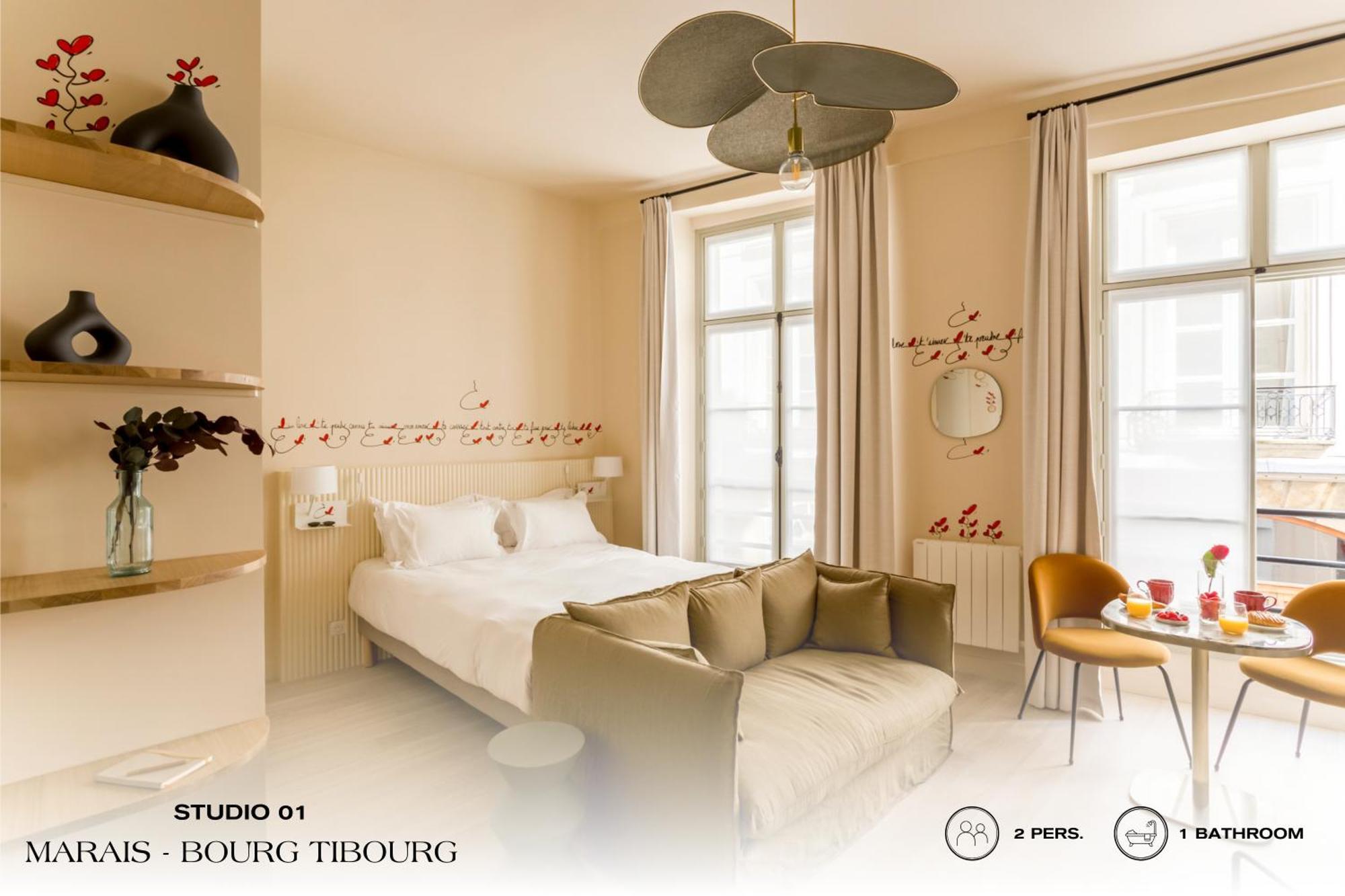 شقة Beauquartier - Marais, Bourg Tibourg باريس المظهر الخارجي الصورة