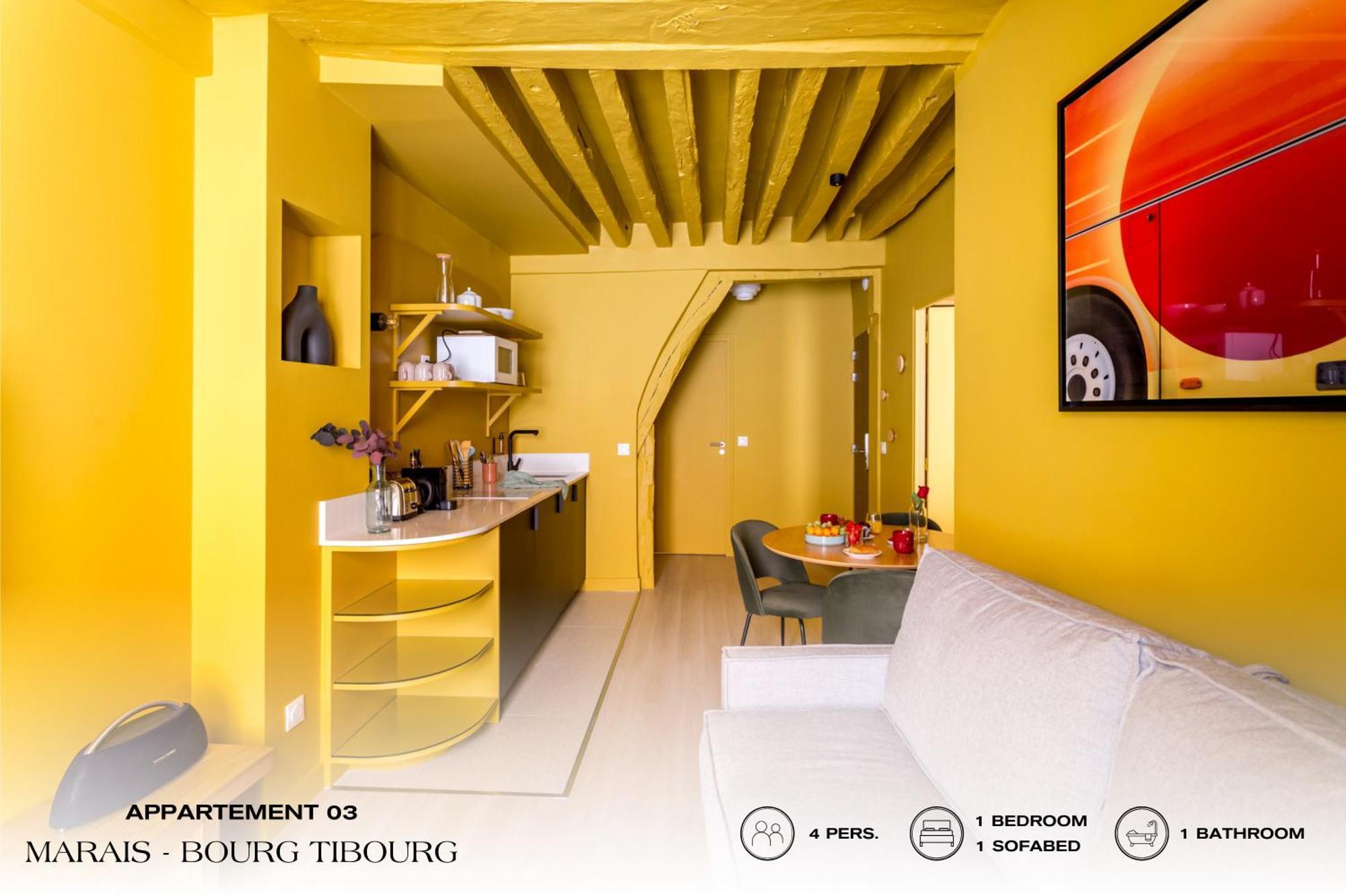 شقة Beauquartier - Marais, Bourg Tibourg باريس المظهر الخارجي الصورة