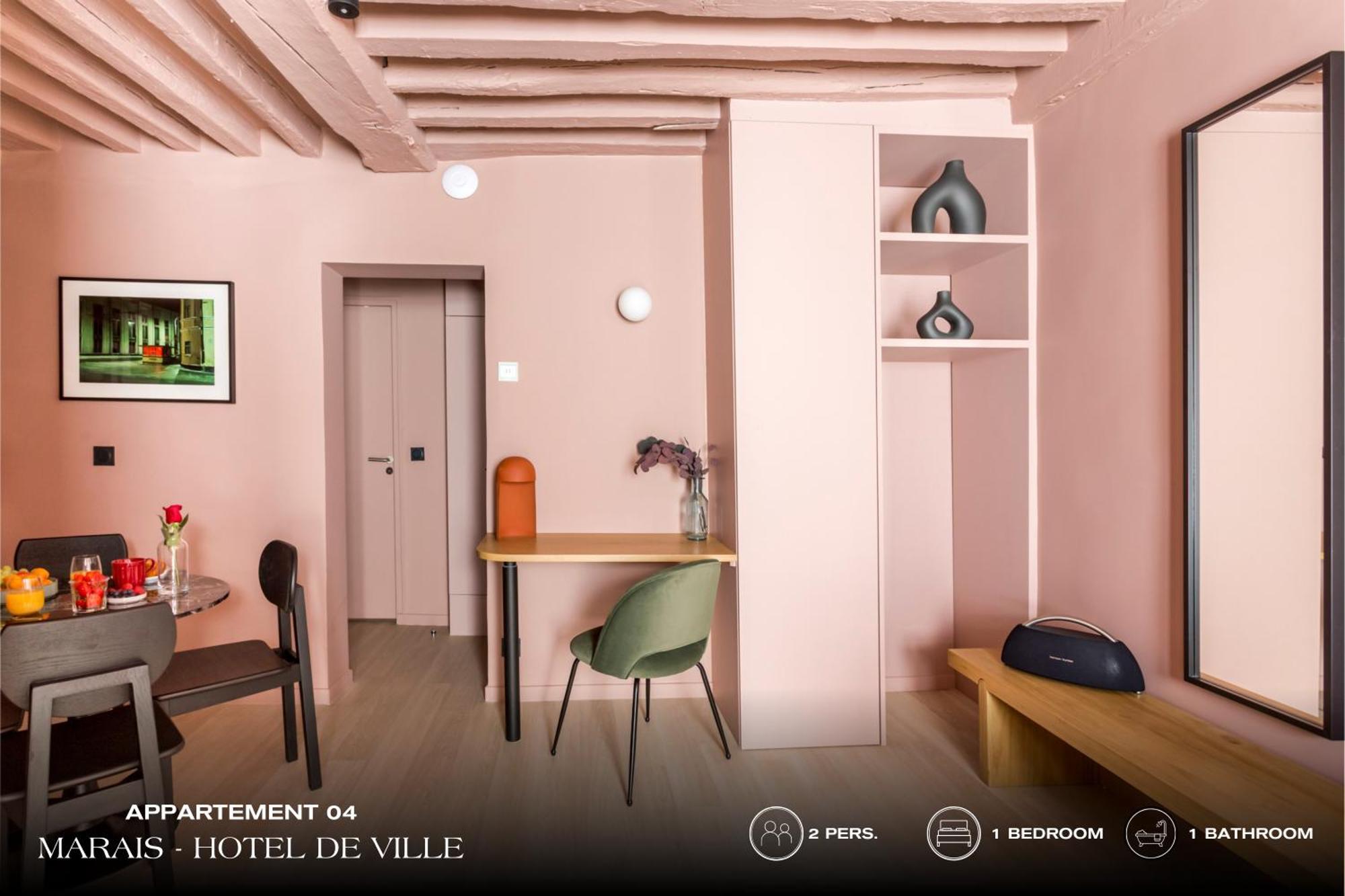 شقة Beauquartier - Marais, Bourg Tibourg باريس المظهر الخارجي الصورة
